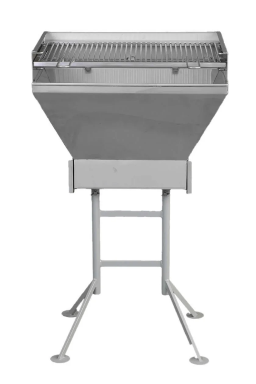 Holzkohlegrill aus Edelstahl 40 x 60cm Grillrost höhenverste